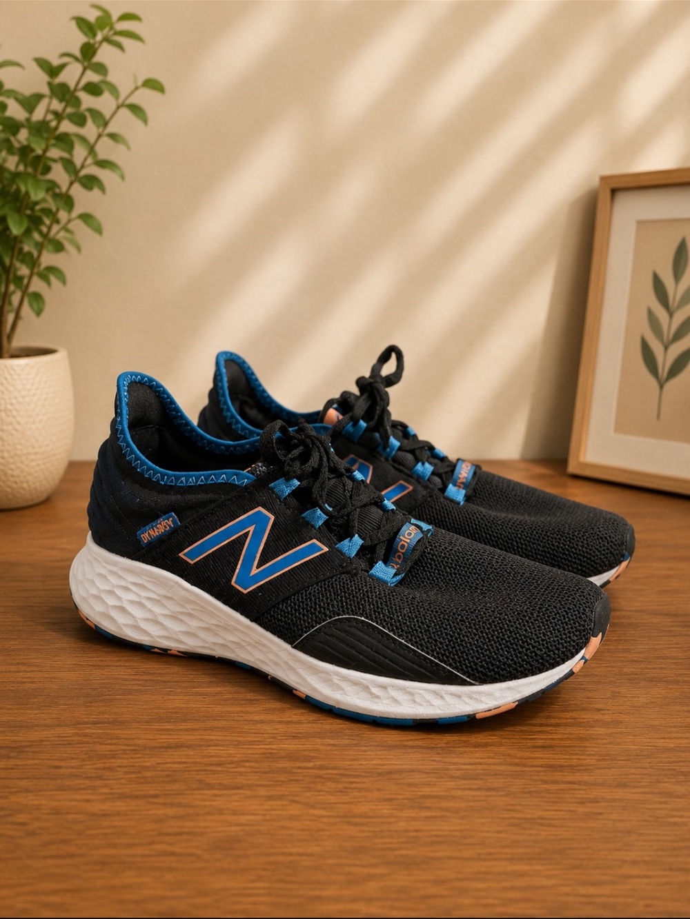 New Balance Black Sneakers with Blue and Orange Trim